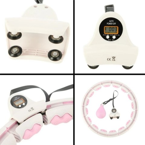 Hula hop HMS HHW06 z wypustkami, obciążnikiem i licznikiem różowy