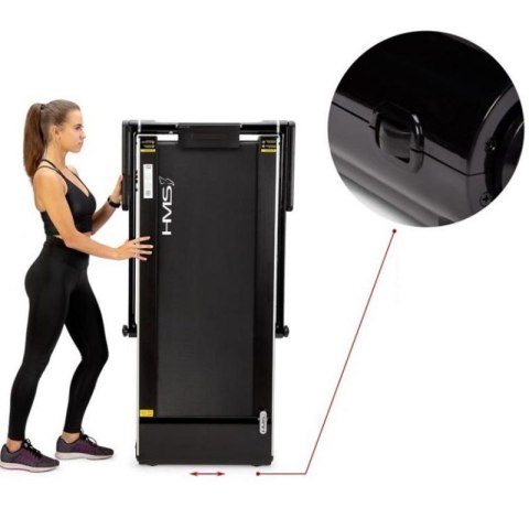 Bieżnia elektryczna z biurkiem HMS LOOP12 MULTI 1-12 km/h, czarna