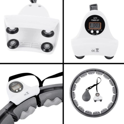 Hula hop HMS HHW06 z wypustkami, obciążnikiem i licznikiem czarny