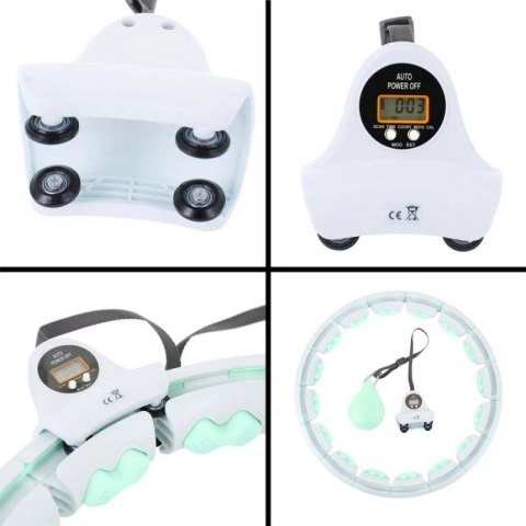 Hula hop HMS HHW06 z wypustkami, obciążnikiem i licznikiem zielony