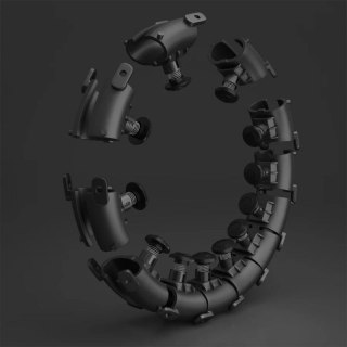 Hula hop plus size HMS HHW12 z wypustkami i obciążnikiem czarny