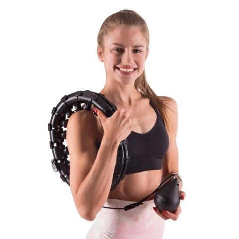 Hula hop plus size HMS HHW12 z wypustkami i obciążnikiem czarny