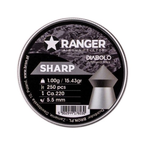 Śrut 5,5 mm RANGER Diabolo Sharp szpic 250 szt. 1,00 g
