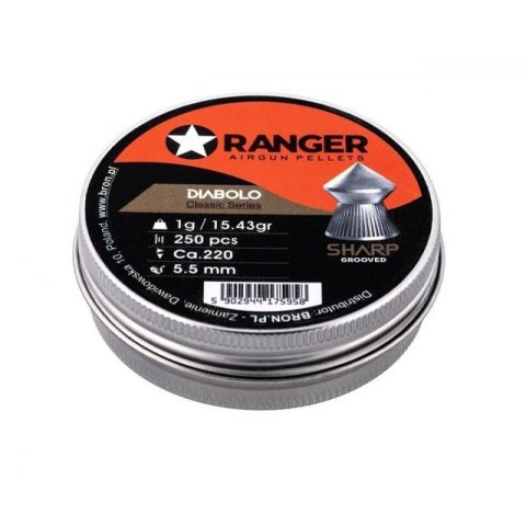 Śrut 5,5 mm RANGER Diabolo Sharp szpic 250 szt. 1,00 g
