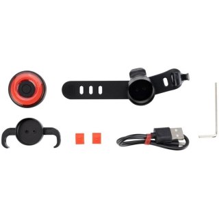 Lampka rowerowa Rockbros Q5 tylna z inteligentnym systemem stop - czarna