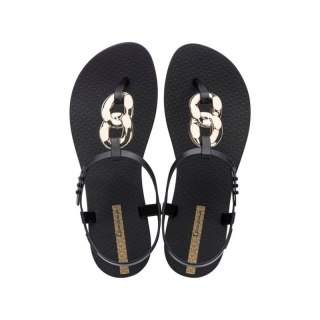 Ipanema Sandal Class andały japonki damskie modne czarne ze złotym