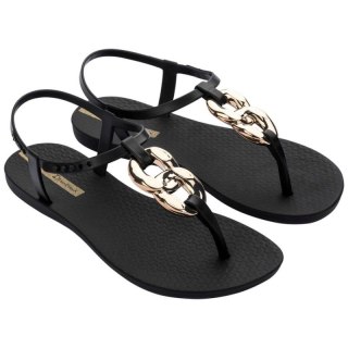 Ipanema Sandal Class andały japonki damskie modne czarne ze złotym