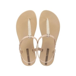 Ipanema Sandal Class sandały japonki damskie lekkie beżowe ze złotym