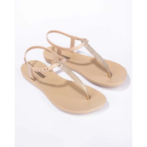 Ipanema Sandal Class sandały japonki damskie lekkie beżowe ze złotym