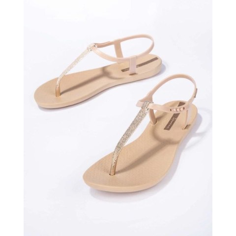 Ipanema Sandal Class sandały japonki damskie lekkie beżowe ze złotym