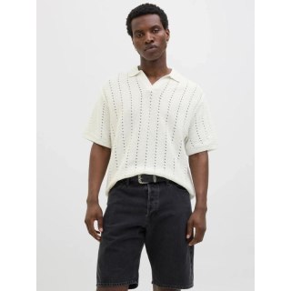 Jack&Jones koszulka męska JORPAROS KNIT ESTER SS CROCHET POLO 12272562 SEA SALT