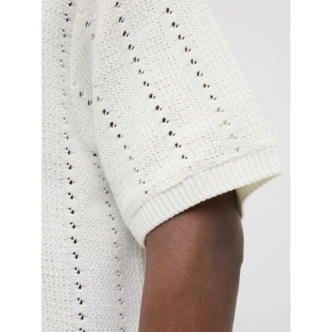 Jack&Jones koszulka męska JORPAROS KNIT ESTER SS CROCHET POLO 12272562 SEA SALT