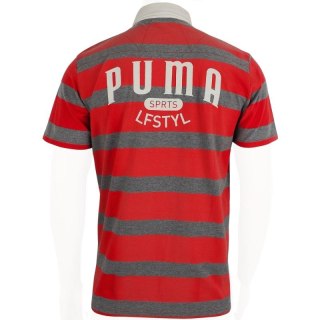 Koszulka męska Puma Polo czerwono-szara 558241 09