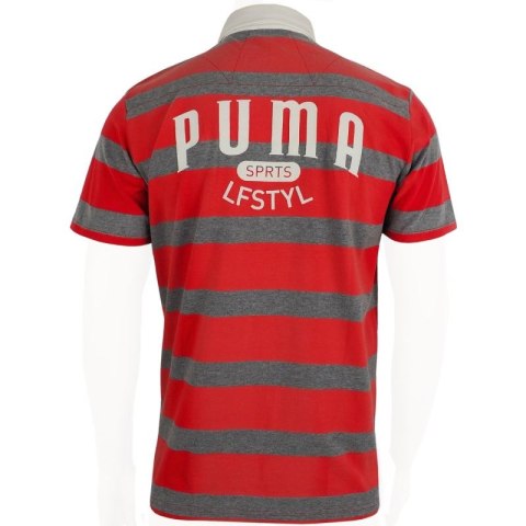 Koszulka męska Puma Polo czerwono-szara 558241 09