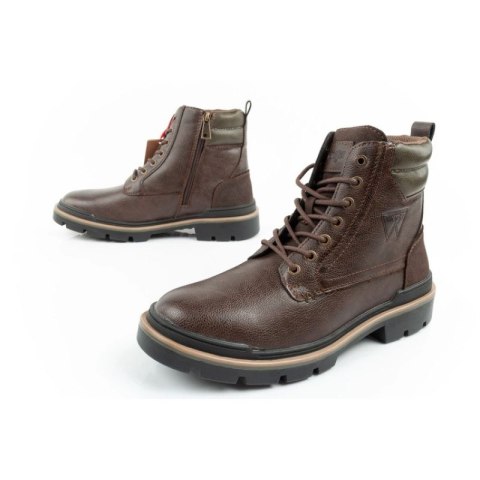Wrangler Nevada buty męskie sztyblety trzewiki eleganckie modne ciemny brąz