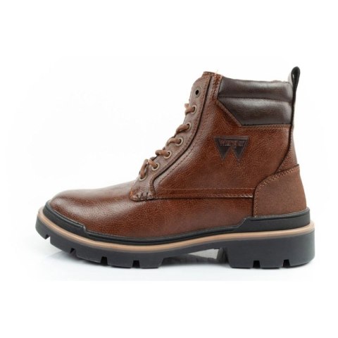Wrangler Nevada buty męskie sztyblety trzewiki eleganckie modne sznurowane brązowe