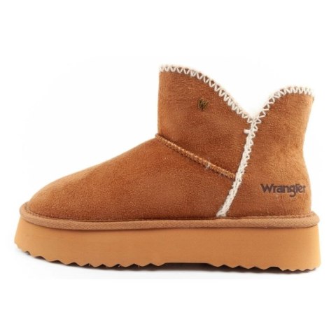 Wrangler Elsa buty zimowe botki za kostkę ocieplane wygodne modne brązowe