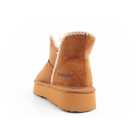 Wrangler Elsa buty zimowe botki za kostkę ocieplane wygodne modne brązowe