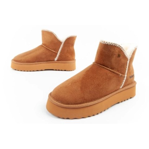 Wrangler Elsa buty zimowe botki za kostkę ocieplane wygodne modne brązowe