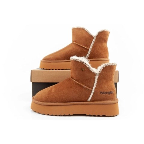 Wrangler Elsa buty zimowe botki za kostkę ocieplane wygodne modne brązowe