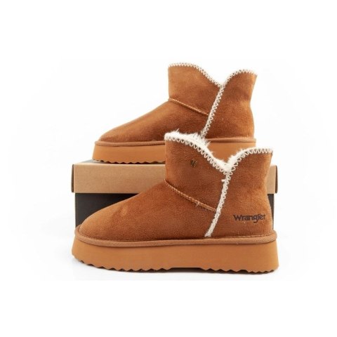 Wrangler Elsa buty zimowe botki za kostkę ocieplane wygodne modne brązowe