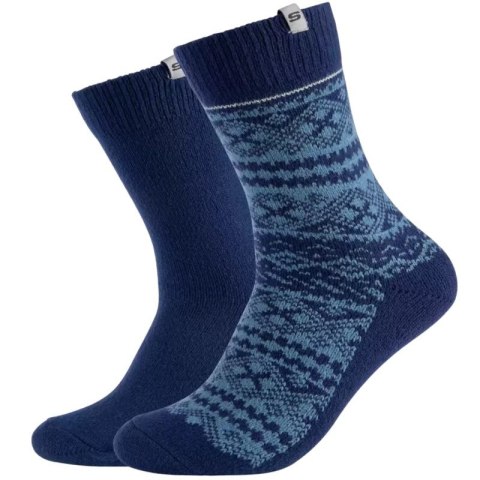 Skechers 2PPK Men Casual Fashion Jacquard Socks SK41049-5501 Granatowe 39-42