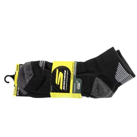 Skechers 3pk Mens 1/2 Terry Qtr Crew Socks S114662-HBLK Czarne 41-46