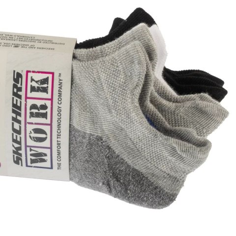 Skechers 3pk Work Lowcut Womens Socks S119052-GRBK Szare One size
