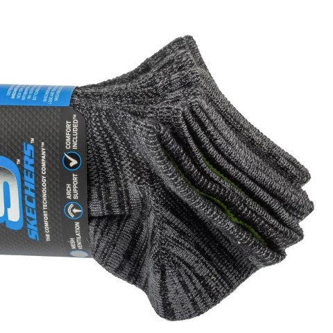 Skechers 6pk Boys No Terry Socks S112222-BLK Czarne 31-34