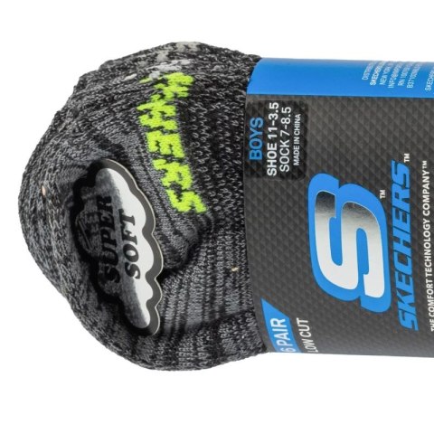 Skechers 6pk Boys No Terry Socks S112222-BLK Czarne 31-34