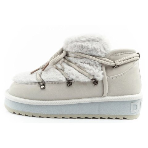 D.Franklin buty śniegowce damskie zimowe modne futerko ocieplane szare