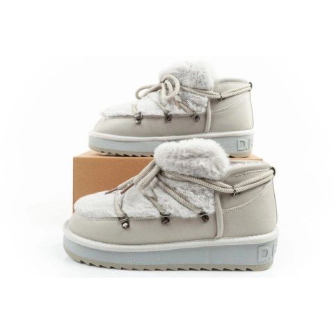 D.Franklin buty śniegowce damskie zimowe modne futerko ocieplane szare