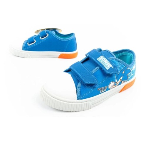 Leomil Sonic buty sportowe dziecięce tenisówki lekkie na rzep niebieskie czerwone