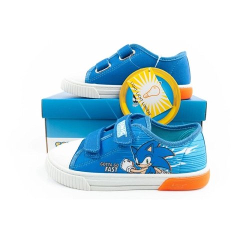 Leomil Sonic buty sportowe dziecięce tenisówki lekkie na rzep niebieskie czerwone