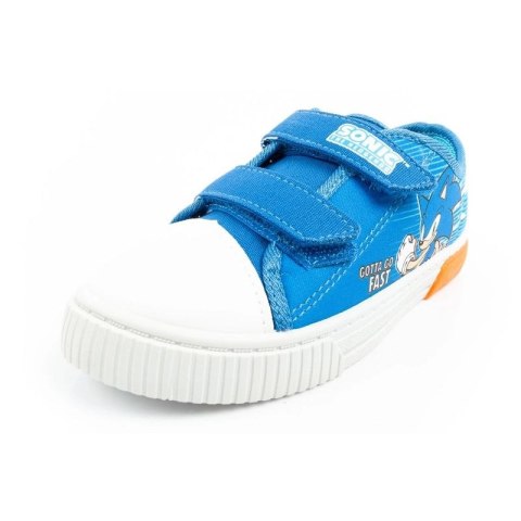 Leomil Sonic buty sportowe dziecięce tenisówki lekkie na rzep niebieskie czerwone