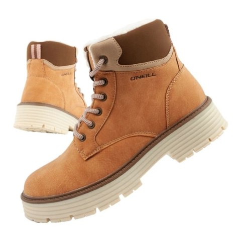 O'neill buty trapery zimowe damskie botki za kostkę ocieplane modne brązowe