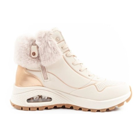 Skechers Uno Rugged buty sportowe damskie botki ocieplane zimowe beżowe