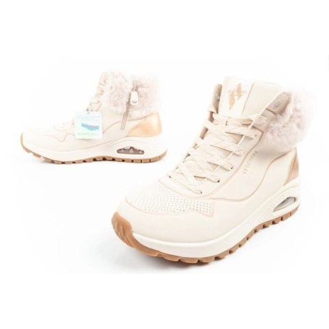 Skechers Uno Rugged buty sportowe damskie botki ocieplane zimowe beżowe