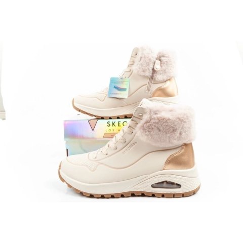 Skechers Uno Rugged buty sportowe damskie botki ocieplane zimowe beżowe