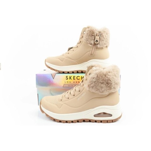 Skechers Uno Rugged buty sportowe damskie botki ocieplane zimowe brązowe
