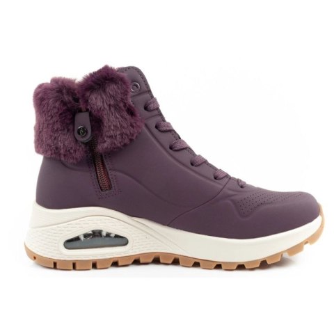 Skechers Uno Rugged buty sportowe damskie botki ocieplane zimowe fioletowe
