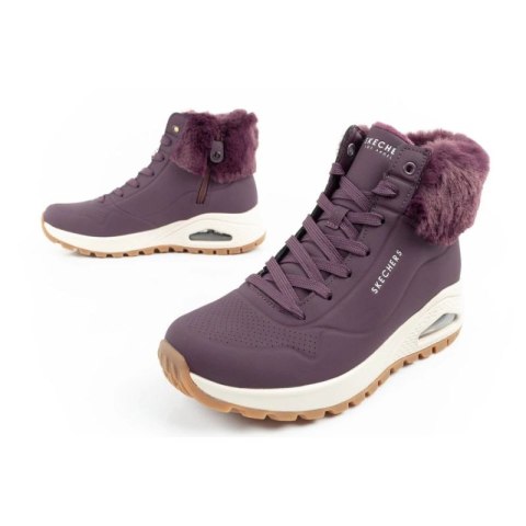Skechers Uno Rugged buty sportowe damskie botki ocieplane zimowe fioletowe