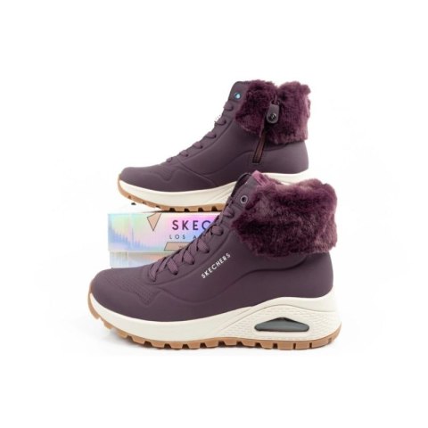 Skechers Uno Rugged buty sportowe damskie botki ocieplane zimowe fioletowe