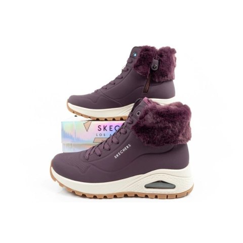Skechers Uno Rugged buty sportowe damskie botki ocieplane zimowe fioletowe