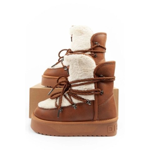 D.Franklin buty damskie zimowe ocieplane brązowe