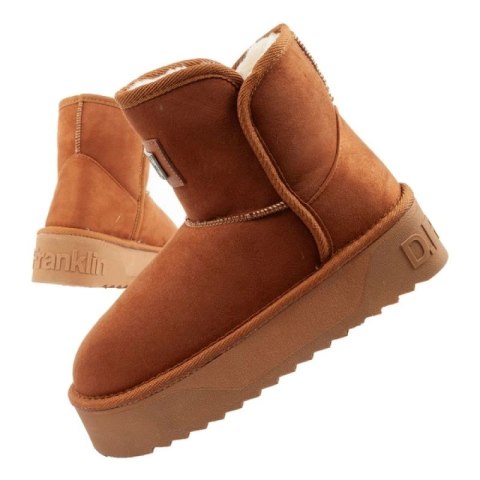 D.Franklin buty śniegowce damskie zimowe modne futerko ocieplane botki brązowe