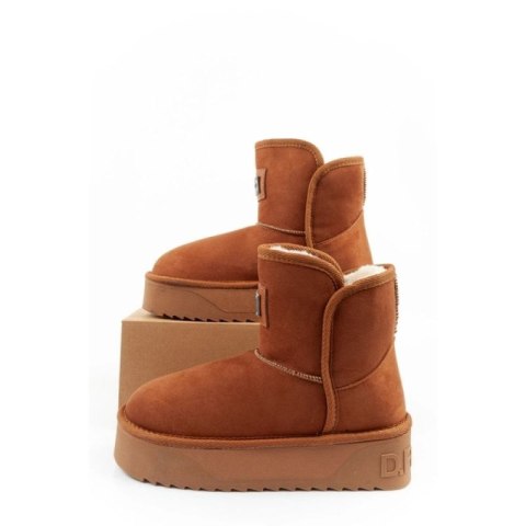 D.Franklin buty śniegowce damskie zimowe modne futerko ocieplane botki brązowe
