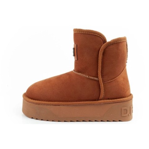D.Franklin buty śniegowce damskie zimowe modne futerko ocieplane botki brązowe