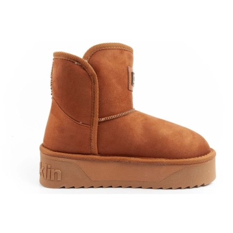 D.Franklin buty śniegowce damskie zimowe modne futerko ocieplane botki brązowe
