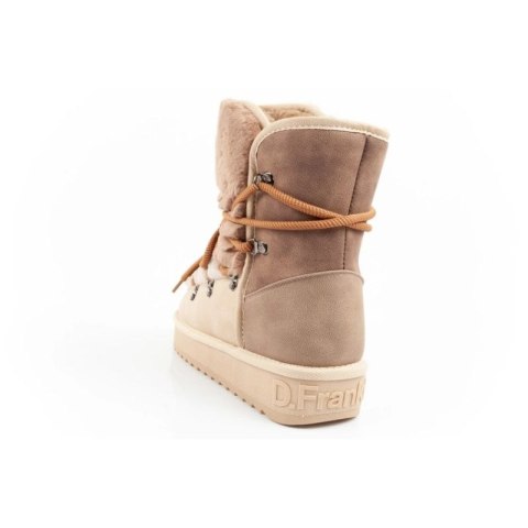 D.Franklin buty śniegowce damskie zimowe modne futerko ocieplane brązowe beżowe wysokie